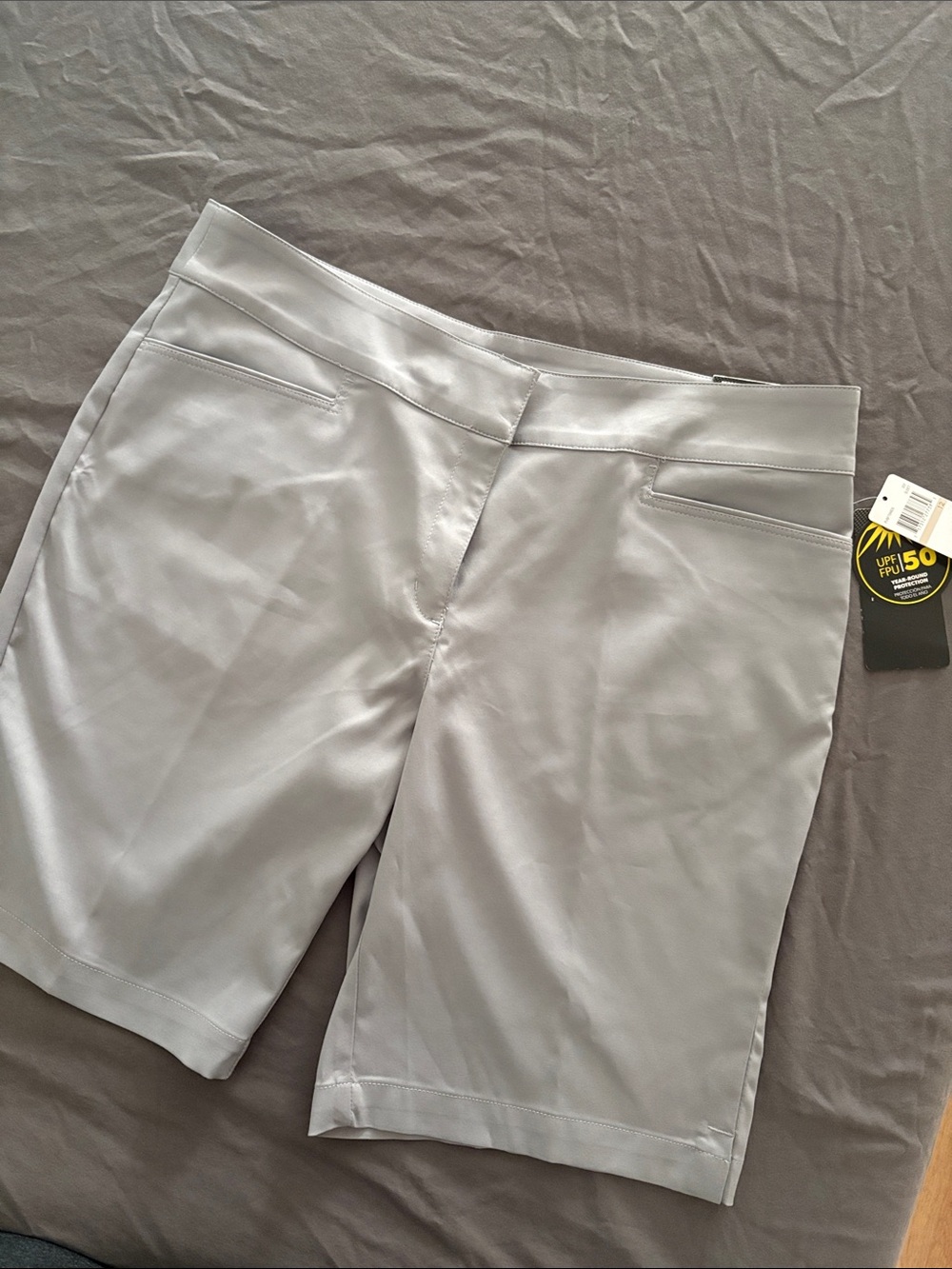 PGA Tour Women's Light Gray Golf Bermuda Shorts